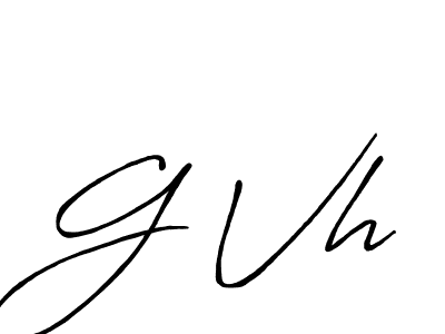 How to make G Vh signature? Antro_Vectra_Bolder is a professional autograph style. Create handwritten signature for G Vh name. G Vh signature style 7 images and pictures png