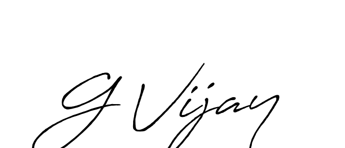 Make a beautiful signature design for name G Vijay. With this signature (Antro_Vectra_Bolder) style, you can create a handwritten signature for free. G Vijay signature style 7 images and pictures png