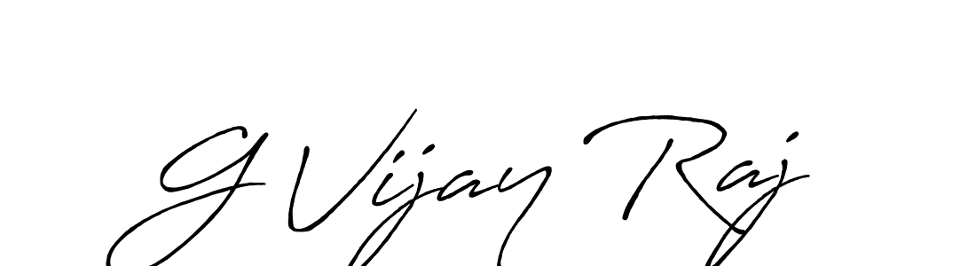 G Vijay Raj stylish signature style. Best Handwritten Sign (Antro_Vectra_Bolder) for my name. Handwritten Signature Collection Ideas for my name G Vijay Raj. G Vijay Raj signature style 7 images and pictures png