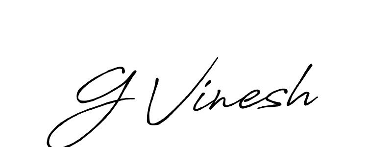 Make a beautiful signature design for name G Vinesh. With this signature (Antro_Vectra_Bolder) style, you can create a handwritten signature for free. G Vinesh signature style 7 images and pictures png