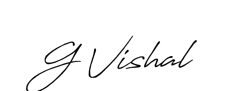 Also we have G Vishal name is the best signature style. Create professional handwritten signature collection using Antro_Vectra_Bolder autograph style. G Vishal signature style 7 images and pictures png