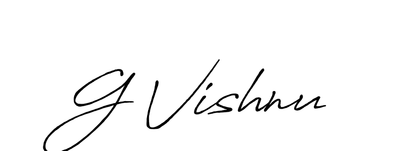 Design your own signature with our free online signature maker. With this signature software, you can create a handwritten (Antro_Vectra_Bolder) signature for name G Vishnu. G Vishnu signature style 7 images and pictures png