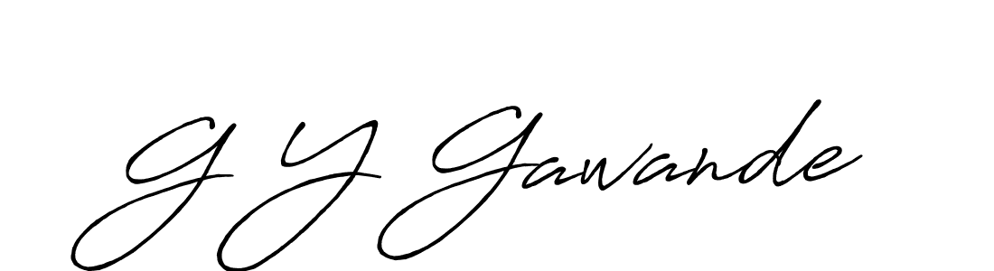 How to make G Y Gawande name signature. Use Antro_Vectra_Bolder style for creating short signs online. This is the latest handwritten sign. G Y Gawande signature style 7 images and pictures png