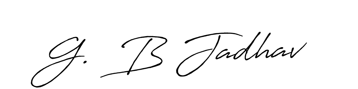 Make a beautiful signature design for name G.  B Jadhav. With this signature (Antro_Vectra_Bolder) style, you can create a handwritten signature for free. G.  B Jadhav signature style 7 images and pictures png