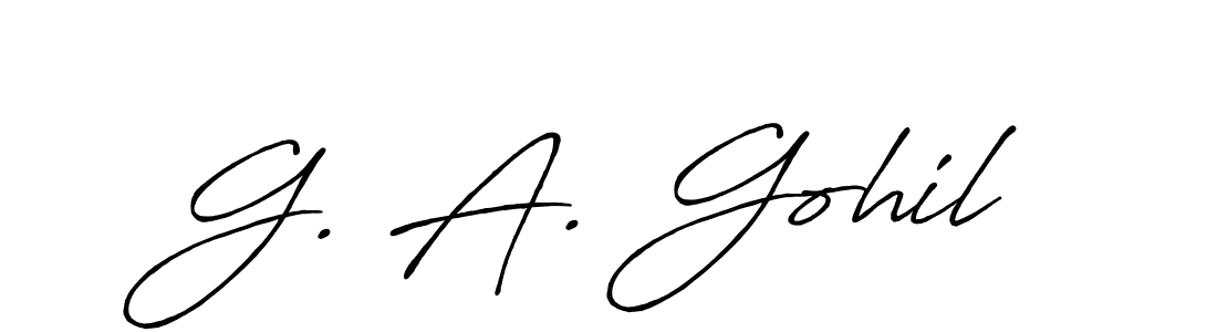 Use a signature maker to create a handwritten signature online. With this signature software, you can design (Antro_Vectra_Bolder) your own signature for name G. A. Gohil. G. A. Gohil signature style 7 images and pictures png