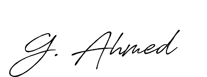 How to make G. Ahmed name signature. Use Antro_Vectra_Bolder style for creating short signs online. This is the latest handwritten sign. G. Ahmed signature style 7 images and pictures png