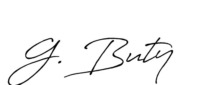 How to make G. Buty name signature. Use Antro_Vectra_Bolder style for creating short signs online. This is the latest handwritten sign. G. Buty signature style 7 images and pictures png