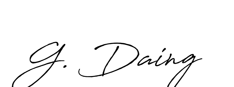 Also we have G. Daing name is the best signature style. Create professional handwritten signature collection using Antro_Vectra_Bolder autograph style. G. Daing signature style 7 images and pictures png