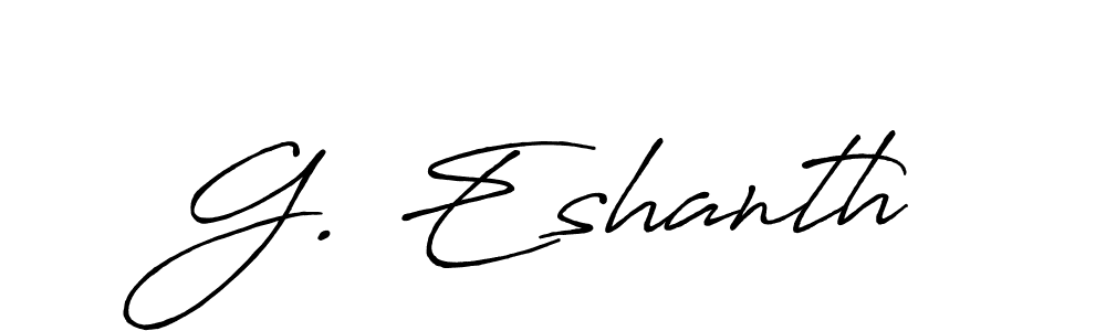 Similarly Antro_Vectra_Bolder is the best handwritten signature design. Signature creator online .You can use it as an online autograph creator for name G. Eshanth. G. Eshanth signature style 7 images and pictures png