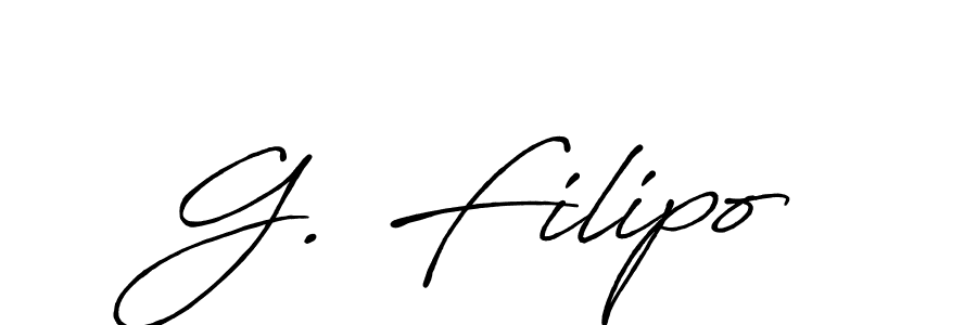 G. Filipo stylish signature style. Best Handwritten Sign (Antro_Vectra_Bolder) for my name. Handwritten Signature Collection Ideas for my name G. Filipo. G. Filipo signature style 7 images and pictures png