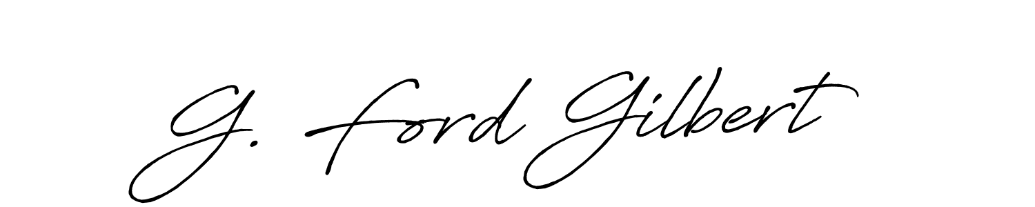 The best way (Antro_Vectra_Bolder) to make a short signature is to pick only two or three words in your name. The name G. Ford Gilbert include a total of six letters. For converting this name. G. Ford Gilbert signature style 7 images and pictures png