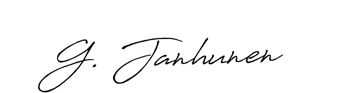 How to make G. Janhunen name signature. Use Antro_Vectra_Bolder style for creating short signs online. This is the latest handwritten sign. G. Janhunen signature style 7 images and pictures png