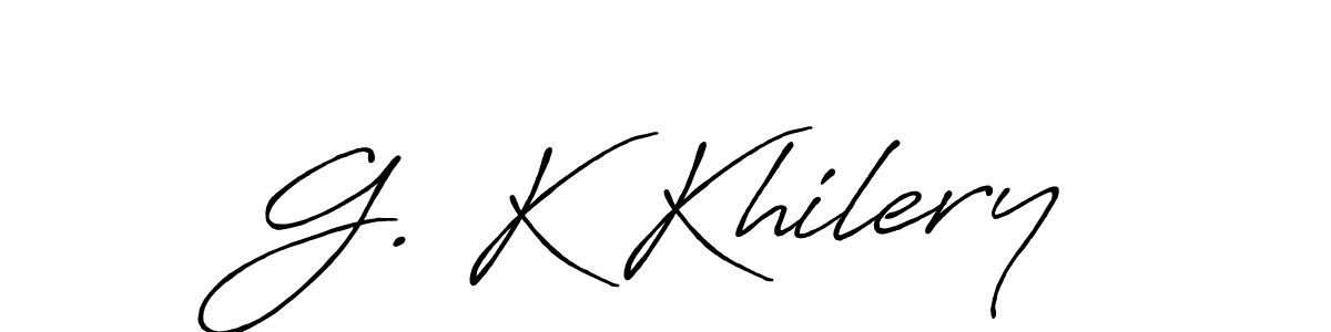 Make a beautiful signature design for name G. K Khilery. With this signature (Antro_Vectra_Bolder) style, you can create a handwritten signature for free. G. K Khilery signature style 7 images and pictures png