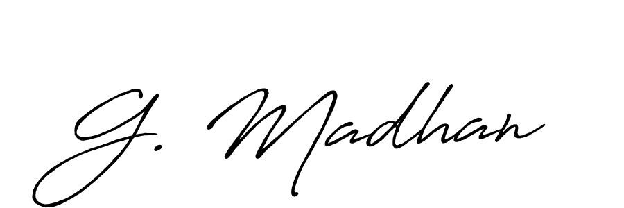 How to make G. Madhan name signature. Use Antro_Vectra_Bolder style for creating short signs online. This is the latest handwritten sign. G. Madhan signature style 7 images and pictures png