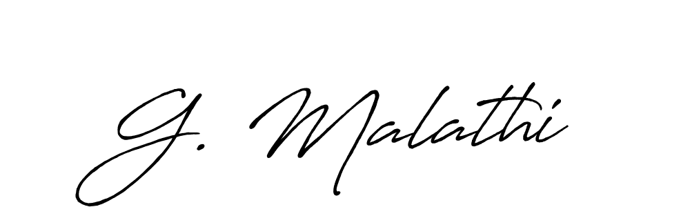 How to make G. Malathi name signature. Use Antro_Vectra_Bolder style for creating short signs online. This is the latest handwritten sign. G. Malathi signature style 7 images and pictures png
