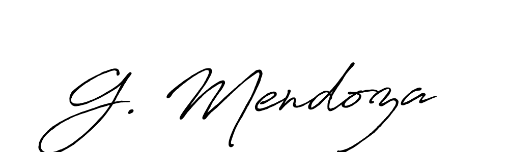 Create a beautiful signature design for name G. Mendoza. With this signature (Antro_Vectra_Bolder) fonts, you can make a handwritten signature for free. G. Mendoza signature style 7 images and pictures png