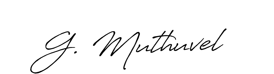 How to make G. Muthuvel name signature. Use Antro_Vectra_Bolder style for creating short signs online. This is the latest handwritten sign. G. Muthuvel signature style 7 images and pictures png