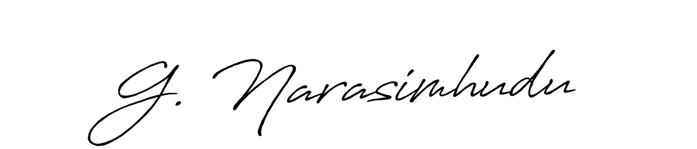 Create a beautiful signature design for name G. Narasimhudu. With this signature (Antro_Vectra_Bolder) fonts, you can make a handwritten signature for free. G. Narasimhudu signature style 7 images and pictures png