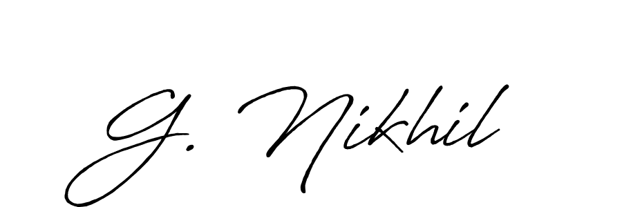 You should practise on your own different ways (Antro_Vectra_Bolder) to write your name (G. Nikhil) in signature. don't let someone else do it for you. G. Nikhil signature style 7 images and pictures png