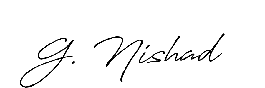 Design your own signature with our free online signature maker. With this signature software, you can create a handwritten (Antro_Vectra_Bolder) signature for name G. Nishad. G. Nishad signature style 7 images and pictures png