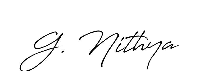 Use a signature maker to create a handwritten signature online. With this signature software, you can design (Antro_Vectra_Bolder) your own signature for name G. Nithya. G. Nithya signature style 7 images and pictures png