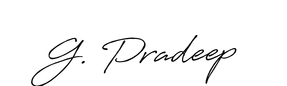 How to make G. Pradeep name signature. Use Antro_Vectra_Bolder style for creating short signs online. This is the latest handwritten sign. G. Pradeep signature style 7 images and pictures png