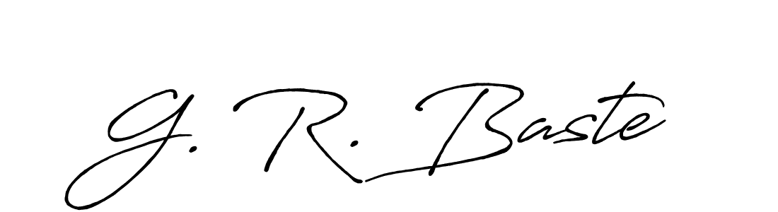 The best way (Antro_Vectra_Bolder) to make a short signature is to pick only two or three words in your name. The name G. R. Baste include a total of six letters. For converting this name. G. R. Baste signature style 7 images and pictures png