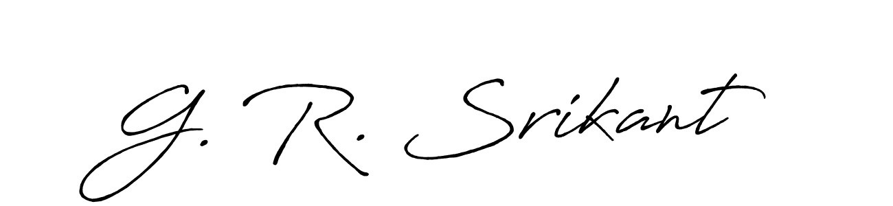 Use a signature maker to create a handwritten signature online. With this signature software, you can design (Antro_Vectra_Bolder) your own signature for name G. R. Srikant. G. R. Srikant signature style 7 images and pictures png