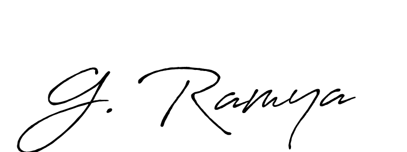 Also we have G. Ramya name is the best signature style. Create professional handwritten signature collection using Antro_Vectra_Bolder autograph style. G. Ramya signature style 7 images and pictures png