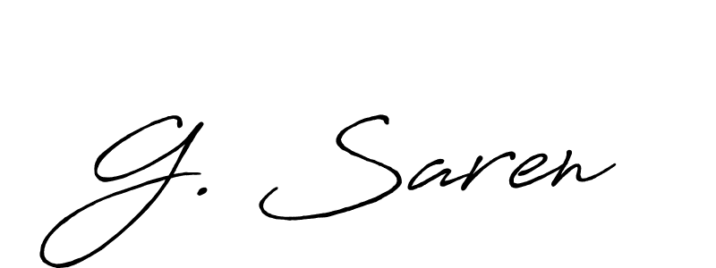 This is the best signature style for the G. Saren name. Also you like these signature font (Antro_Vectra_Bolder). Mix name signature. G. Saren signature style 7 images and pictures png