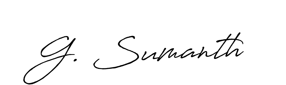 How to make G. Sumanth name signature. Use Antro_Vectra_Bolder style for creating short signs online. This is the latest handwritten sign. G. Sumanth signature style 7 images and pictures png