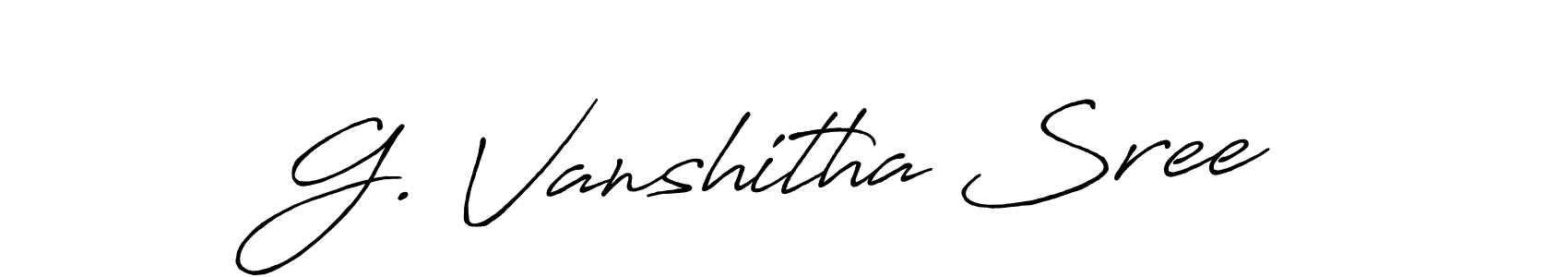Create a beautiful signature design for name G. Vanshitha Sree. With this signature (Antro_Vectra_Bolder) fonts, you can make a handwritten signature for free. G. Vanshitha Sree signature style 7 images and pictures png