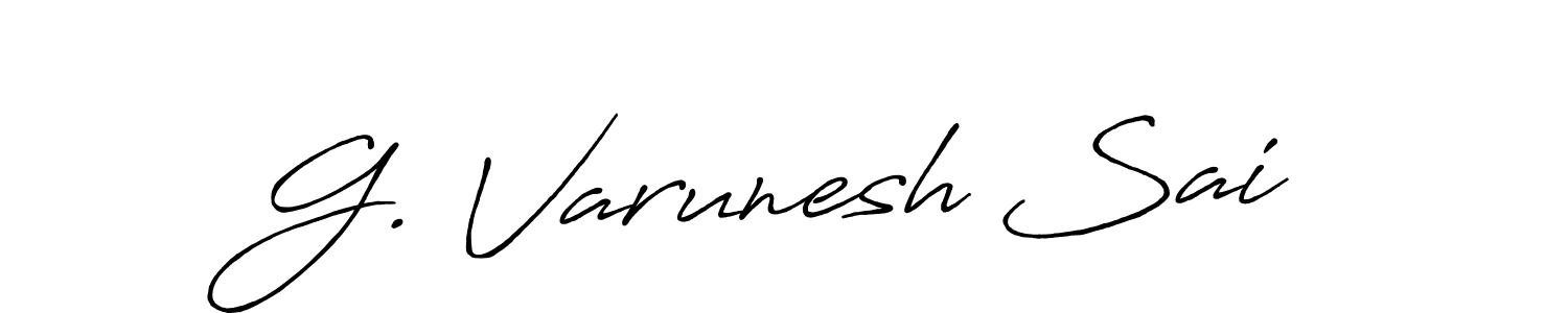 if you are searching for the best signature style for your name G. Varunesh Sai. so please give up your signature search. here we have designed multiple signature styles  using Antro_Vectra_Bolder. G. Varunesh Sai signature style 7 images and pictures png