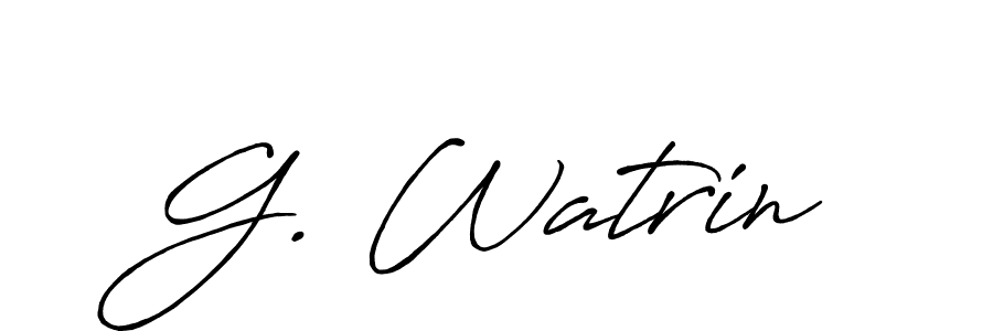 Create a beautiful signature design for name G. Watrin. With this signature (Antro_Vectra_Bolder) fonts, you can make a handwritten signature for free. G. Watrin signature style 7 images and pictures png