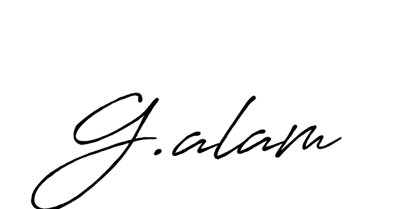 Make a beautiful signature design for name G.alam. With this signature (Antro_Vectra_Bolder) style, you can create a handwritten signature for free. G.alam signature style 7 images and pictures png