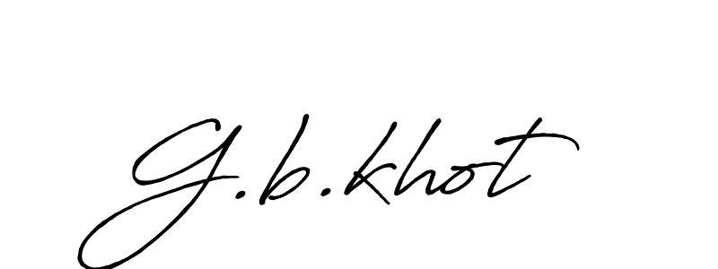 How to make G.b.khot name signature. Use Antro_Vectra_Bolder style for creating short signs online. This is the latest handwritten sign. G.b.khot signature style 7 images and pictures png