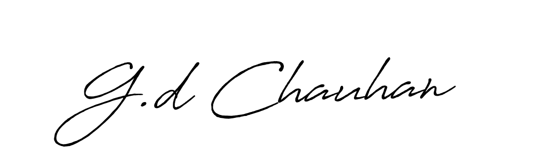 How to make G.d Chauhan name signature. Use Antro_Vectra_Bolder style for creating short signs online. This is the latest handwritten sign. G.d Chauhan signature style 7 images and pictures png