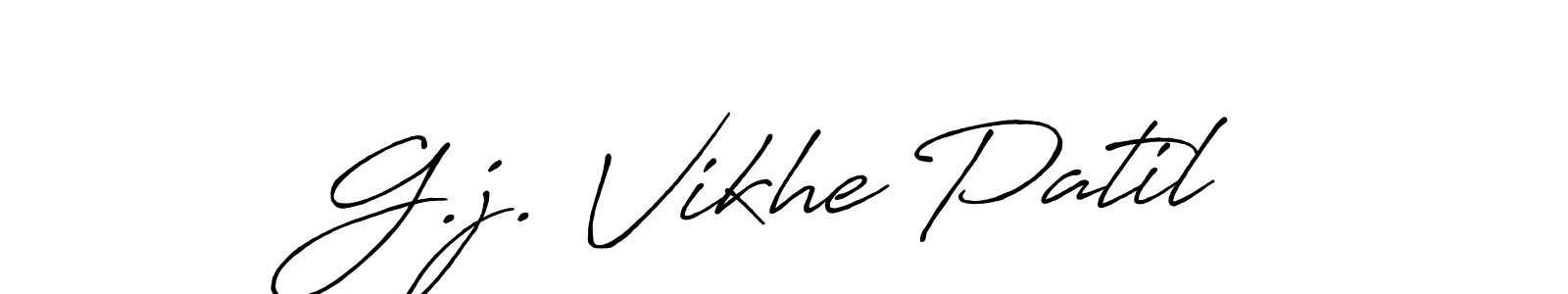 Design your own signature with our free online signature maker. With this signature software, you can create a handwritten (Antro_Vectra_Bolder) signature for name G.j. Vikhe Patil. G.j. Vikhe Patil signature style 7 images and pictures png