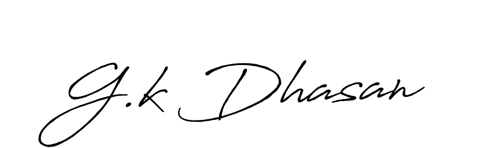 G.k Dhasan stylish signature style. Best Handwritten Sign (Antro_Vectra_Bolder) for my name. Handwritten Signature Collection Ideas for my name G.k Dhasan. G.k Dhasan signature style 7 images and pictures png