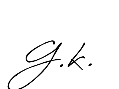 Make a beautiful signature design for name G.k.. With this signature (Antro_Vectra_Bolder) style, you can create a handwritten signature for free. G.k. signature style 7 images and pictures png