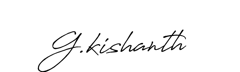 How to make G.kishanth name signature. Use Antro_Vectra_Bolder style for creating short signs online. This is the latest handwritten sign. G.kishanth signature style 7 images and pictures png