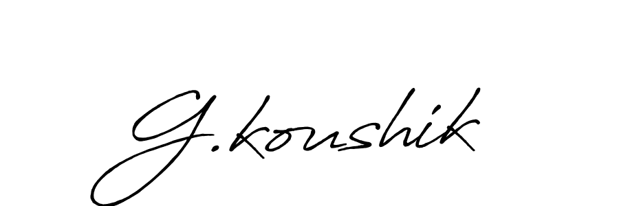 Make a beautiful signature design for name G.koushik. With this signature (Antro_Vectra_Bolder) style, you can create a handwritten signature for free. G.koushik signature style 7 images and pictures png