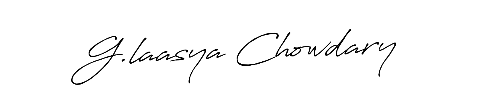 Create a beautiful signature design for name G.laasya Chowdary. With this signature (Antro_Vectra_Bolder) fonts, you can make a handwritten signature for free. G.laasya Chowdary signature style 7 images and pictures png