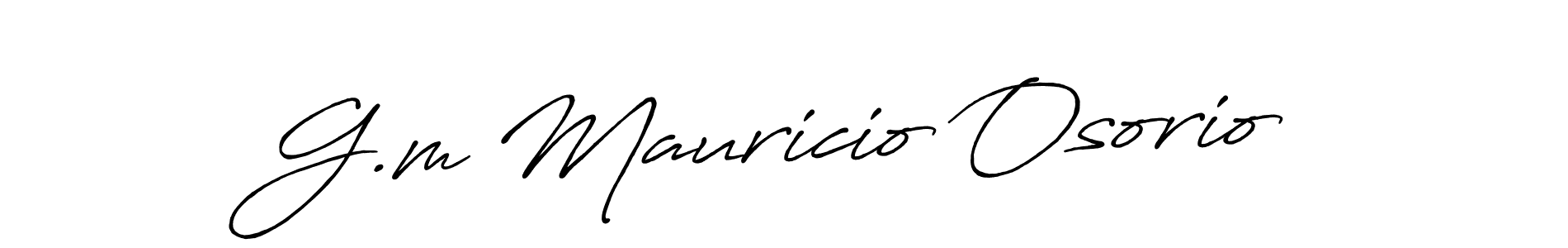 Design your own signature with our free online signature maker. With this signature software, you can create a handwritten (Antro_Vectra_Bolder) signature for name G.m Mauricio Osorio. G.m Mauricio Osorio signature style 7 images and pictures png