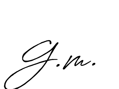 Create a beautiful signature design for name G.m.. With this signature (Antro_Vectra_Bolder) fonts, you can make a handwritten signature for free. G.m. signature style 7 images and pictures png