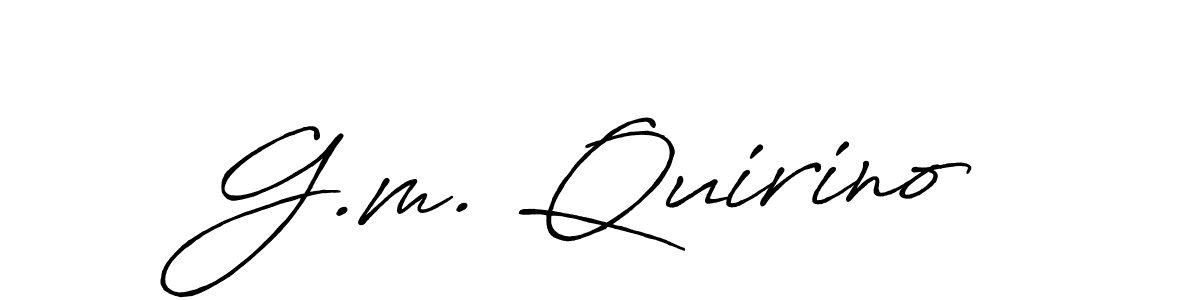 Also You can easily find your signature by using the search form. We will create G.m. Quirino name handwritten signature images for you free of cost using Antro_Vectra_Bolder sign style. G.m. Quirino signature style 7 images and pictures png