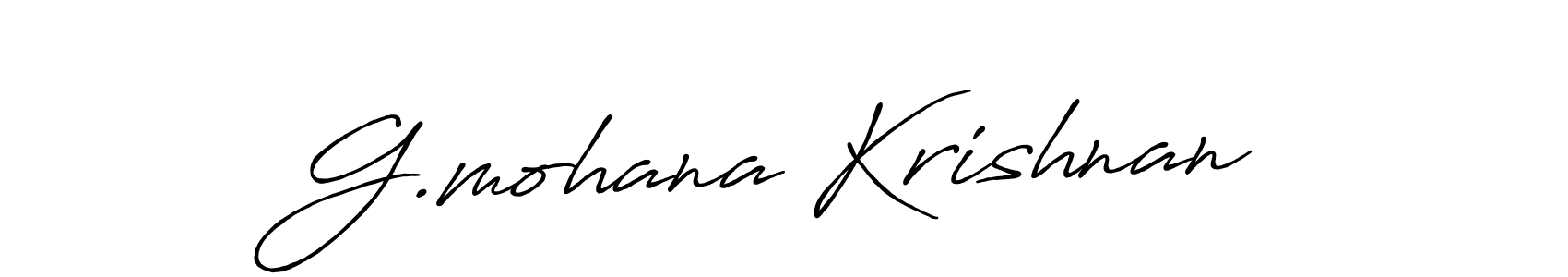 How to make G.mohana Krishnan name signature. Use Antro_Vectra_Bolder style for creating short signs online. This is the latest handwritten sign. G.mohana Krishnan signature style 7 images and pictures png