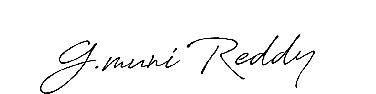 Make a beautiful signature design for name G.muni Reddy. With this signature (Antro_Vectra_Bolder) style, you can create a handwritten signature for free. G.muni Reddy signature style 7 images and pictures png