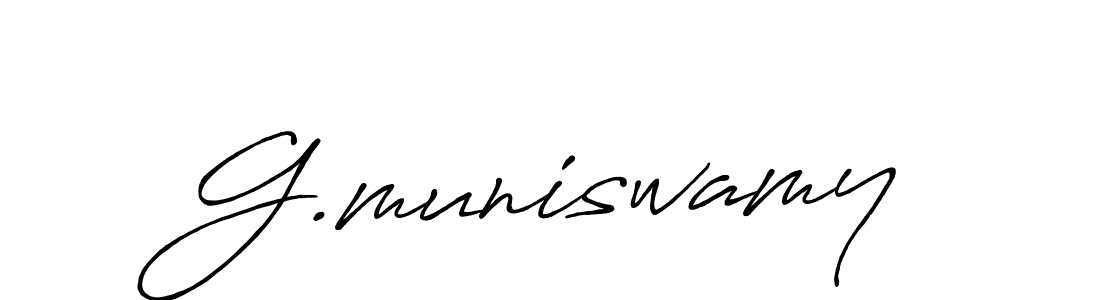 Design your own signature with our free online signature maker. With this signature software, you can create a handwritten (Antro_Vectra_Bolder) signature for name G.muniswamy. G.muniswamy signature style 7 images and pictures png