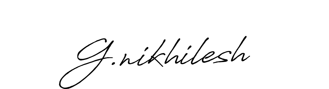 Create a beautiful signature design for name G.nikhilesh. With this signature (Antro_Vectra_Bolder) fonts, you can make a handwritten signature for free. G.nikhilesh signature style 7 images and pictures png